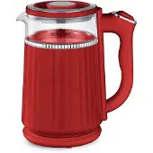 Swiss Haus Wasserkocher, 1,7 Liter, kabellos, Retro-Design, Rot, SH-GWK1918