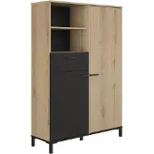 CALICOSY - Aufbewahrung oben 1 Schublade und 2 Türen H150 cm - TRUST