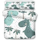Merkloos Bettbezug-Set mit Dinosaurier-Motiv für Einzelbett, 180x220 cm