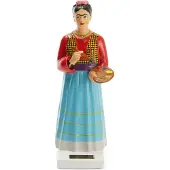 Kikkerland KDT Frieda Serie Figur, Frida Kahlo mit Pinsel und Palette, handbemalt, Solar, 17x5,4x7,7 cm