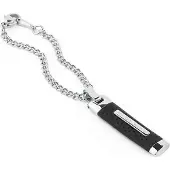 Brosway Schlüsselanhänger BDD04 Unisex aus Rostfreiem Stahl Schwarz Silber mit offizieller Box