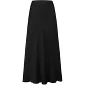 SASSYCLASSY Satinrock "Satinrock", Damen, Gr. S-36, schwarz, Nein, Obermaterial: 100% Viskose CV., lang, Röcke Satinrock, Satin Rock in A Linie in Midi Länge mit elastischem Bund Schwarz
