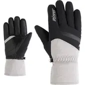 Ziener Skihandschuhe "KAIPO-Z glove lady", Damen, Gr. 8, schwarz-weiß (light mélange), Materialmix, Handschuhe Skihandschuhe