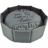 Homea Hunde- und Katzenbett mit ausnehmbarem Kissen AVENTURE, Ø 48 cm, grau