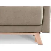 Konsimo Sofa 3 Personen mit ausziehbare Liegfläche "VISNA", Beige, Stoff, Scandinavian, 220x79x95