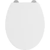 Schutte WC-Sitz SCHÜTTE "WHITE", weiß, B:37cm H:5,5cm L:44,5cm, Duroplast, WC-Sitze, WC-Sitz, aus Kunststoff, mit Absenkautomatik und Schnellverschluss