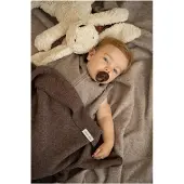 Babys Only Gitterbettdecke Merino Brushed Meadow taupe