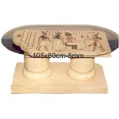 AEA Ägyptische Couchtisch Glastisch Tische Säulen Statuen Figuren Beistelltisch