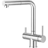 Crea 3-Wege Küchenarmatur Ausziehbar mit Brause Chrom Edelstahl