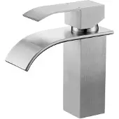 CECIPA Waschtischarmatur Wasserfall Gebürstet 85 mm Edelstahl