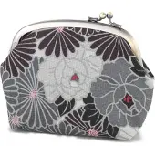 Merkloos Retro Blumen Tasche mit Kiss Lock Verschluss