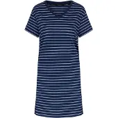 Triumph Nachthemd "Nightdresses NDK 08 X", Damen, Gr. 38, N-Gr, Kurzarm, Jersey, blau (blau, schwarz combination), Jersey, Obermaterial: 100% Baumwolle, Kleider Nachthemd, weich und atmungsaktiv