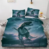 Sonstiges Bettwäsche-Set 220x240 cm 3-teilig Mikrofaser Dinosaurier 3D Wendebettwäsche mit Reißverschluss