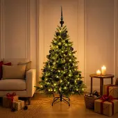Syfax Künstlicher Weihnachtsbaum mit Weihnachtskugel 150 cm 150 LEDs