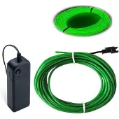 Dripio EL-Draht 3 m grün, Rauschunterdrückung, Neon-Leuchtdraht für DIY-Deko