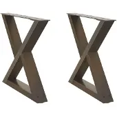 Merkloos Tischfüße aus pulverbeschichtetem Stahl, 2 Stück, 60 cm