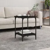 Merkloos Elegantes Couchtisch mit Metallgestell und Holztischplatte