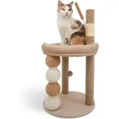 Merkloos Katzenkratzbaum – Mit Spielzeugball und Liegefläche – Sisal – Beige – Kompakt