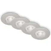 Briloner LED Einbauleuchten Badlampen dimmbar 4er Set 4,9W IP44 Ø9cm chrom