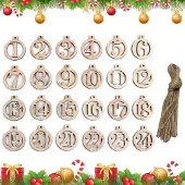 OEM Holz-Adventskalenderzahlen 1–24, 24 Stück, zum Basteln und Verzieren
