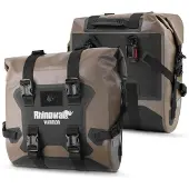 Rhinowalk Motorrad Gepäckträgertasche Satteltasche 24-42L Wasserdicht Seitentasche Braun 2er Set