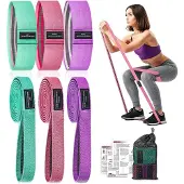 Merkloos Ein Set aus 6 Fitnessbändern mit 3 Widerstandsstufen