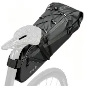 Sonstiges Satteltasche Fahrrad 12L Wasserdicht Schwarz mit Seitenfächern für MTB, Rennrad, Gravelbike