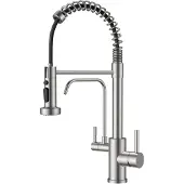 OEM 3-Wege-Küchenarmatur mit Trinkwasserhahn, 2-in-1, ausziehbar, 3 Modi, 360°