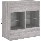 vidaXL TV-Wandschrank mit LED-Leuchten Grau Sonoma 58,5x30x60,5 cm