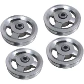 Merkloos Set mit 4 Aluminium-Trainingsrollen für Fitnessgeräte