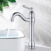 Merkloos Drehbarer Badezimmer-Mischwasserhahn um 360 Grad, verchromt