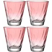 Leonardo Gläser-Set "Trinkglas, TWIST, 215 ml, 4er-Set", rot, H:9cm Ø:8,5cm, Glas, Trinkgefäße, Gläser-Set, Whiskybecher, spülmaschinengeeignet
