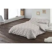 OEM Bettwäsche-Set 150 cm breit, 100 % Baumwolle, beige-braun, 2-teilig