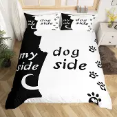 OEM Bettwäsche-Set Hunde-Pfotenprint, Doppelbett, 3-teilig, Mikrofaser