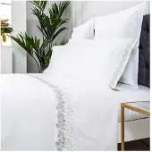 OEM Bettwäscheset mit Stickerei, 100% Baumwolle, 200 Fäden, weiß, 135x190/200 cm
