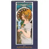 Merkloos Kunstkalender 2027 – Alfons Mucha – 33 x 60 cm
