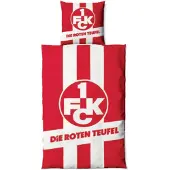 OEM Bettwäsche "Die Roten Teufel" 135x200 cm + 80x80 cm, 100% Baumwolle