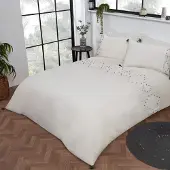 OEM Boho Dekbedovertrek Set, 200x200 cm, Weiß/Schwarz