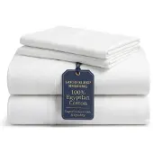 OEM 4-teiliges Queensize-Bettlaken-Set, ägyptische Baumwolle, Satin, weiß