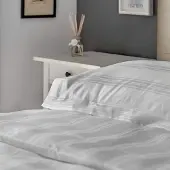 OEM Dekbedovertrek 220x220 cm, 300 Fäden, Baumwolle, weiß, gestreift
