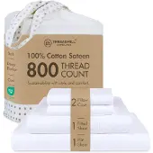 OEM Bettlaken-Set 4-teilig, 800 Faden, Jacquard Damast, 100% Baumwolle, weiß