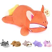 Merkloos Plüsch-Fuchs-Kuscheltier - 35 cm - Fuchsia