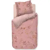 OEM Bettwäsche-Set Blumenmuster 200x200 cm, 100% Baumwolle, Perkal, rosa