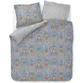 OEM Bettwäsche-Set Jabali Flower, Blau, 200x200 + 2x80x80 cm