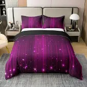 OEM Bettbezug 100% Baumwolle Lila Ombre 230x220 cm mit 2 Kissenbezügen