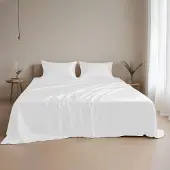 OEM 4-teiliges Super-Kingsize-Bettlaken-Set, Lyocell Lyocell, weiß, tiefe Taschen