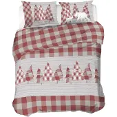 OEM Bettwäscheset Flanell 100% Baumwolle 250x200 cm rot