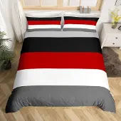 OEM Bettbezug-Set Doppelbett, geometrische Streifen, 3-teilig, Polyester