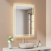 OEM LED-Badspiegel 50x70 cm, Bewegungsmelder, Anti-Beschlag, 3 Lichtfarben