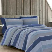 OEM Bettwäsche-Set 100 % Baumwolle, bedruckt, Garda Blue, Einzelbett